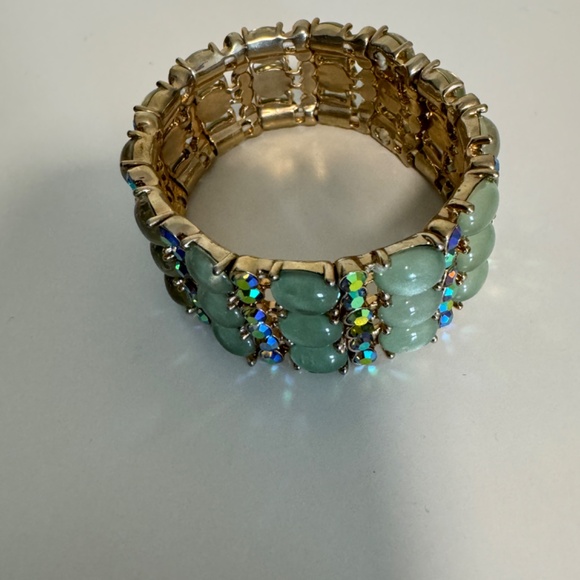 Bohemian/Retro style Cuff Bracelet set with stones - Picture 3 of 5